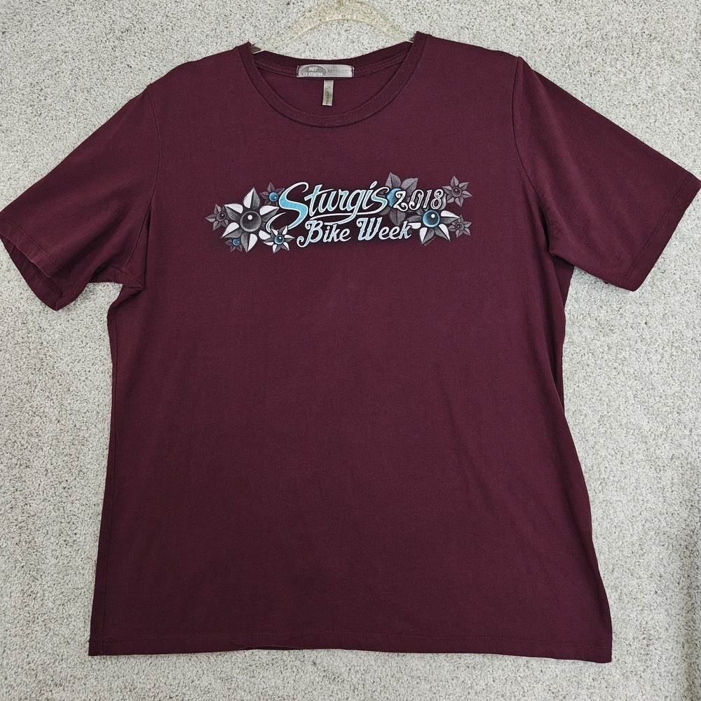 2018‎ Sturgis Bike Week Double Sided w/Wings on the back Womens 2X Tee Maroon